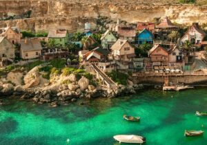 Houses overlooking the sea in Malta 