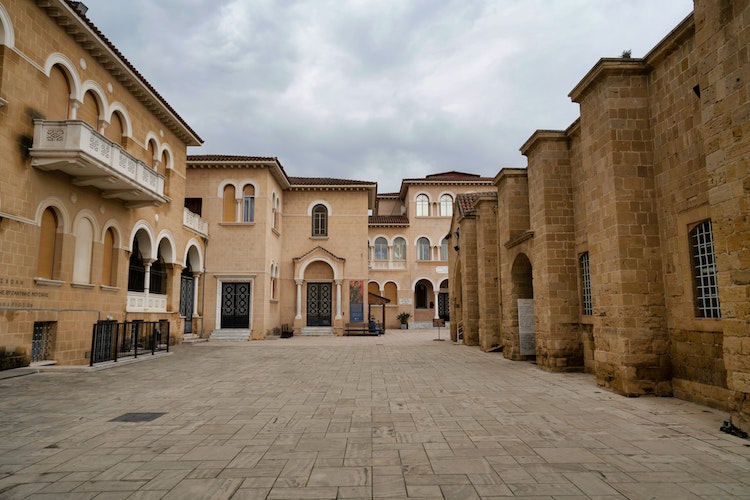 An estate of light brown houses in Cyprus