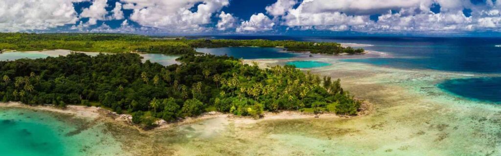 aerial view of private island for sale in vanuatu