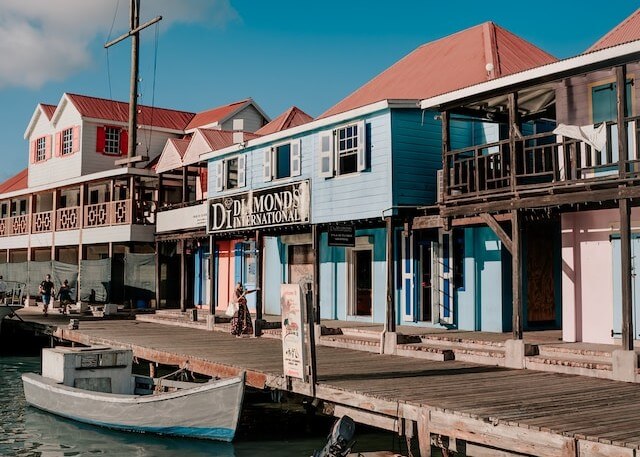 colorful buildings in english harbour antigua