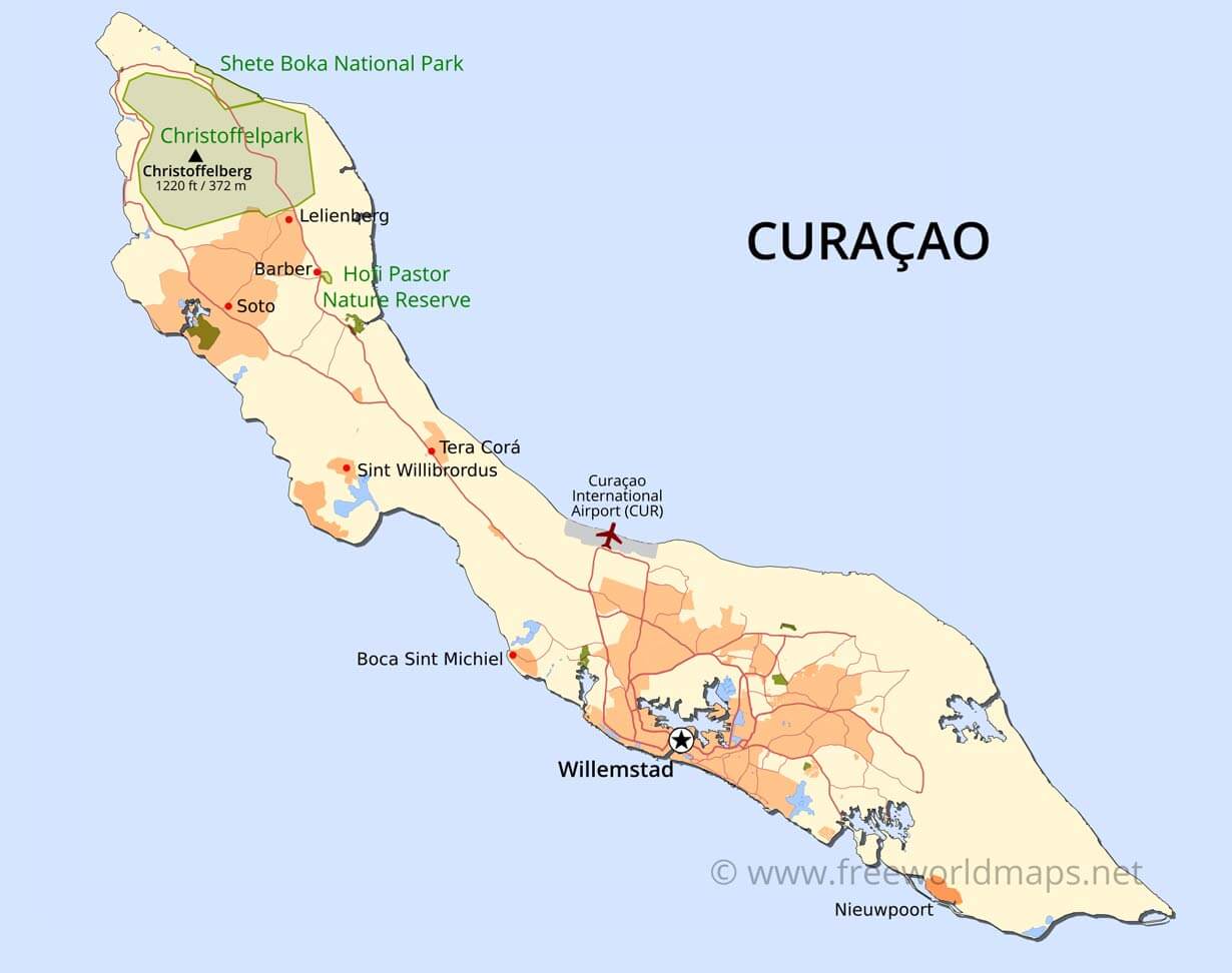 curacao map