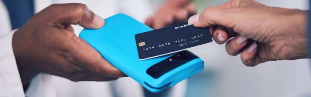 customer making a payment with a debit card from a st kitts bank