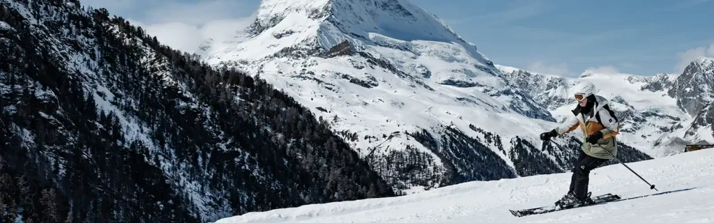 woman skiing in Zermatt, Switzerland