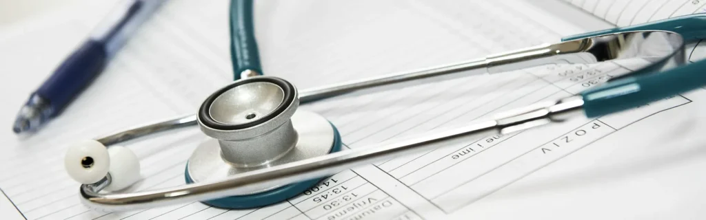 medical sheet with a stethoscope