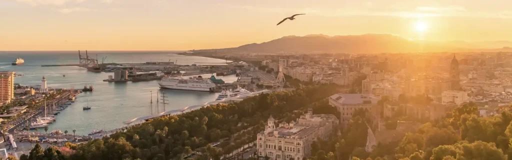 View of Malaga harbour, Spain