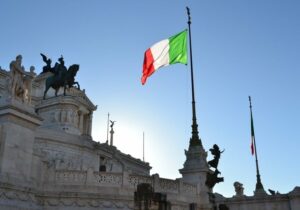 Italian embassy with Italian flag waving in front of it - best places for retirement