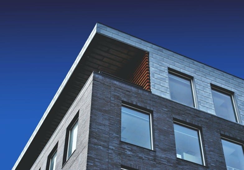 A modern black and grey house