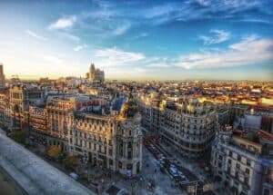 View of Spanish city from above on a bright day - where to move in Europe as an expat