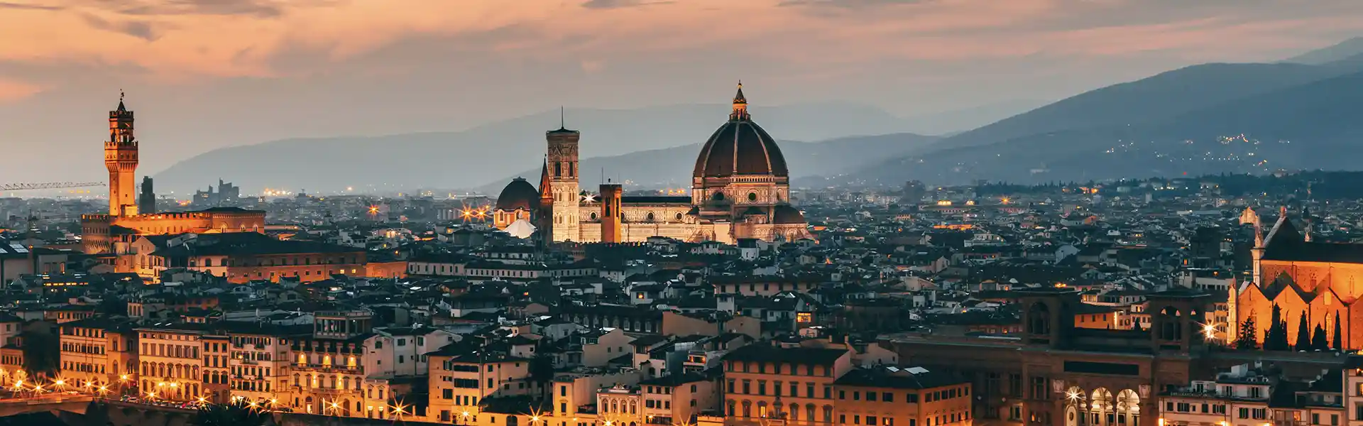 Florence in Italy by night