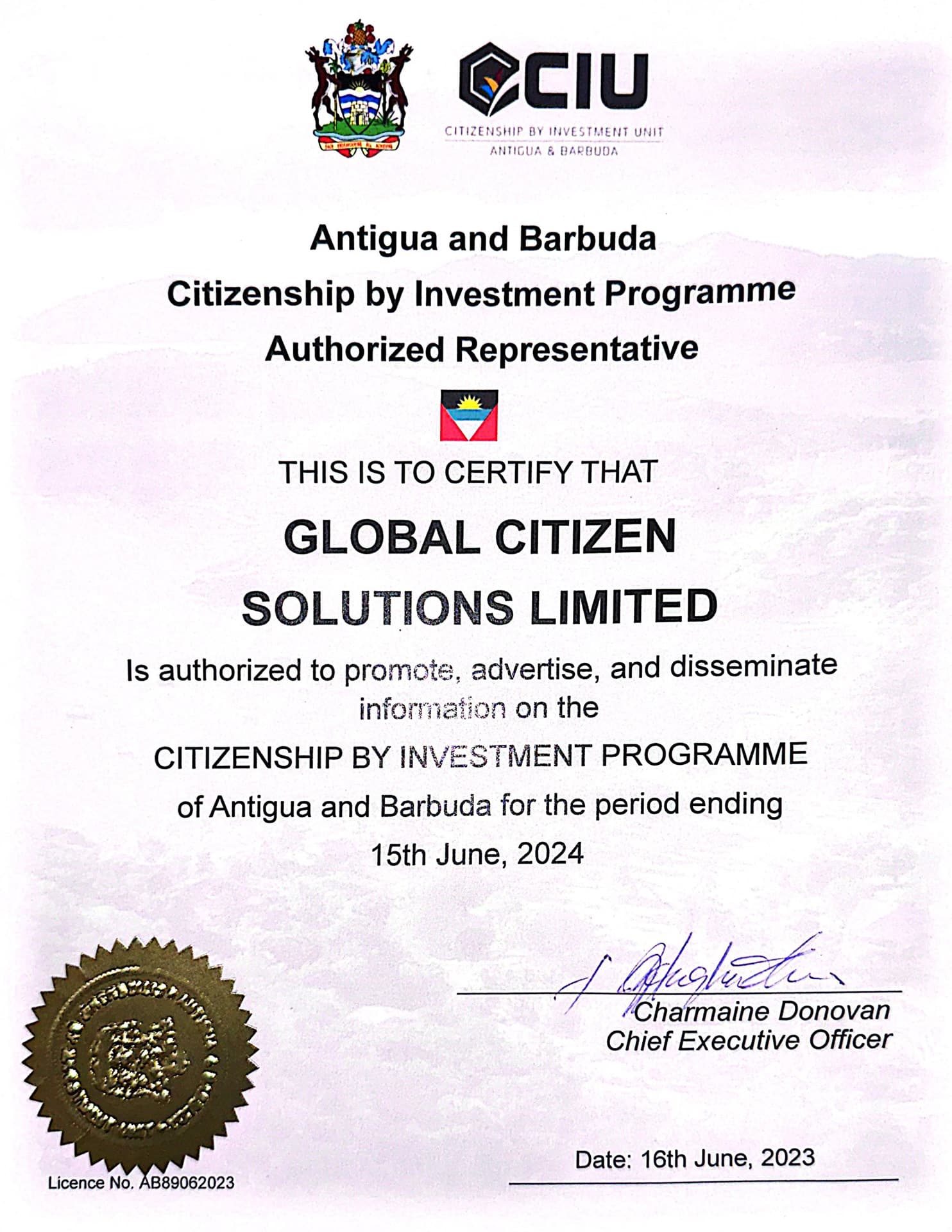 Antigua and Barbuda Authorized Agent full