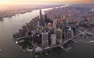 Aerial view of the New York skyscrapers - Best Country to Immigrate from India in the Americas