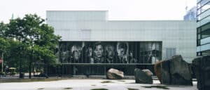 decorated walls of community colleges in Canada with a tree