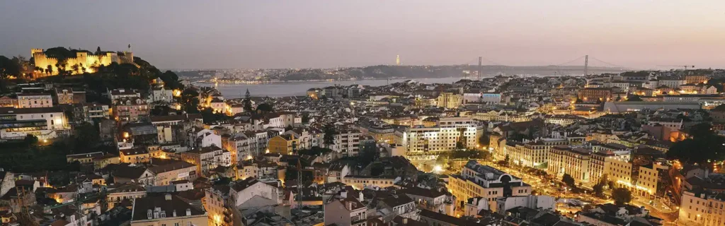 Lisbon in Portugal by night