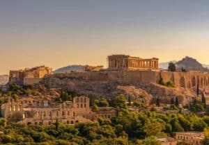 Ancient ruins on a hilltop in Greece - Greece Golden Visa