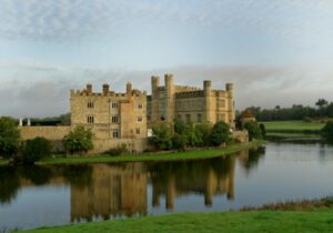 Panoramic view of Leeds Castle and moat in England, United Kingdom - cleanest global countries