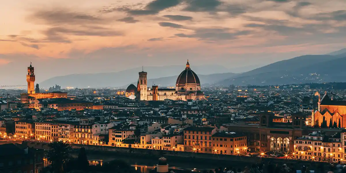 Florence by night in Italy