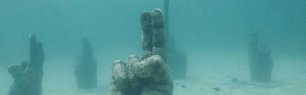 underwater sculptures in Molinere Bay Underwater Sculpture Park