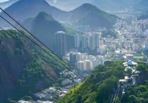 Cable car up to Sugarloaf mountain in Brazil - expat-friendly countries in South America