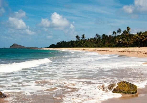 Coastline of the capital city of St George's in Grenada - island country to retire on