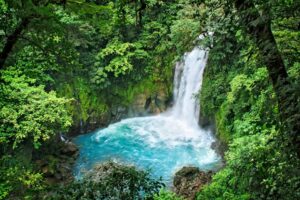 Celeste river waterfall in Costa Rica - where to move to for retirees