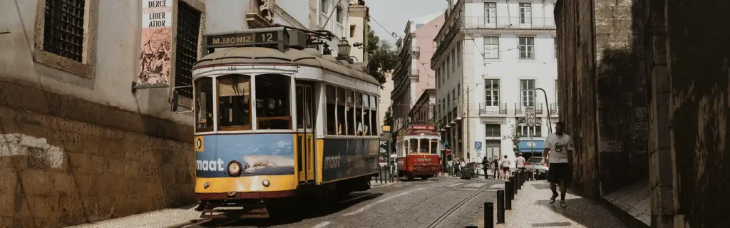 tram ride in Lisbon