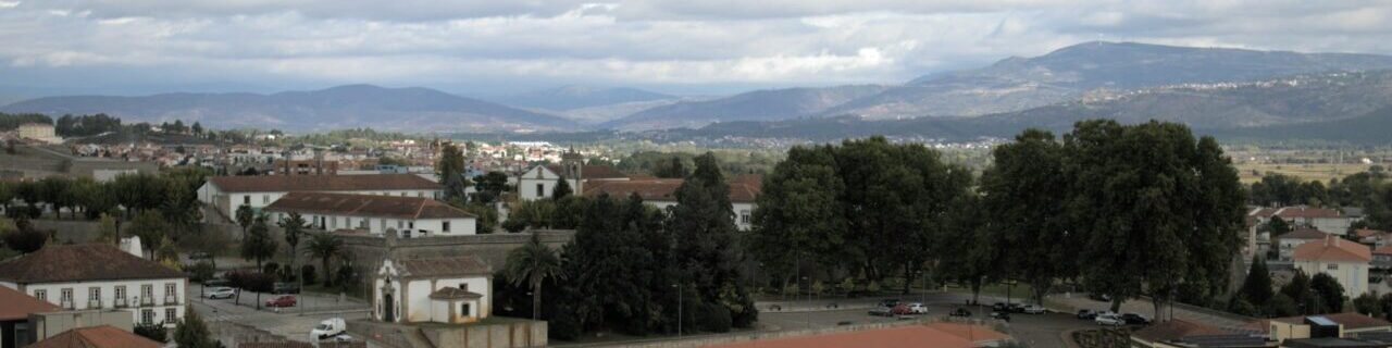The hills and small town of Chaves, in Portugal