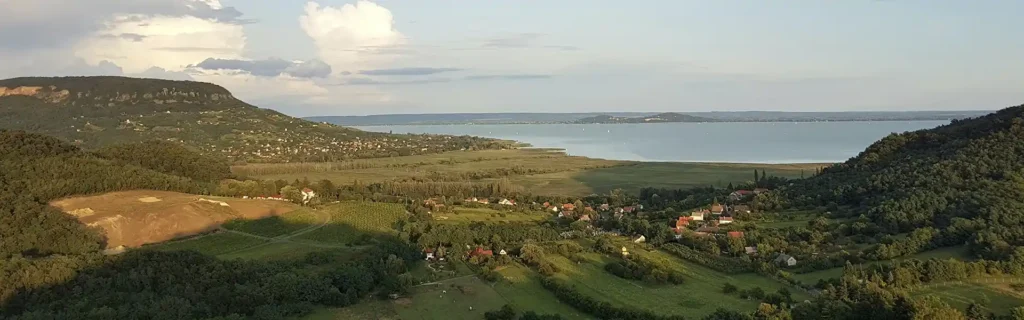 View over village and lake Balaton. buying property in Hungary 