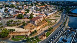 view of harbour in the caribbean