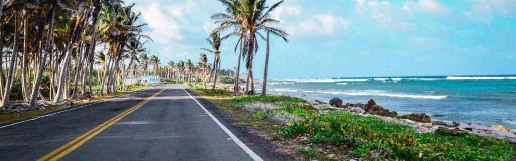open road on the coast of nauru
