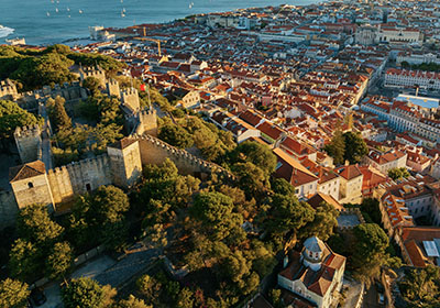 View of town with red-roofed houses in Portugal - Best Country to Immigrate from India in Europe