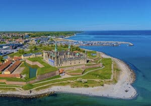 Aerial view of Denmark coastline - one of the cleanest countries in the world
