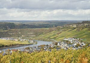 View of Nittel, Germany, and the Moselle River on a cloudy day - what is the cleanest country in the world