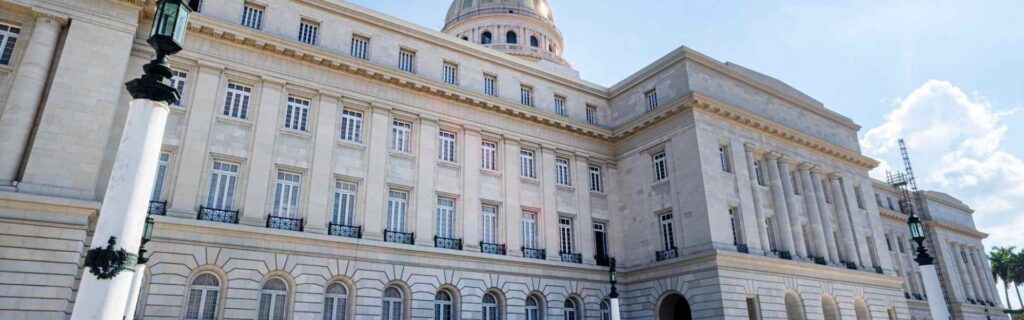 white government building in the caribbean