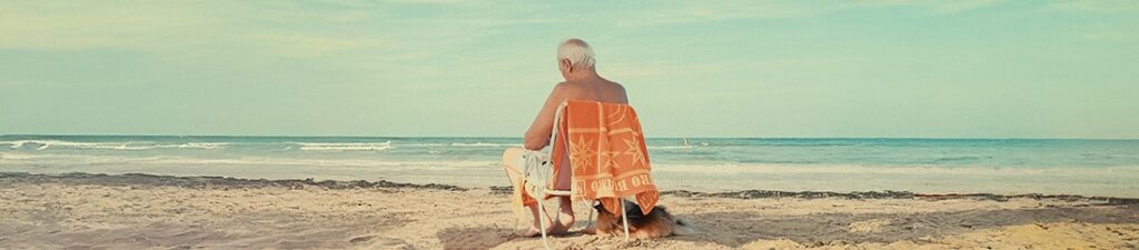 elderly at the beach