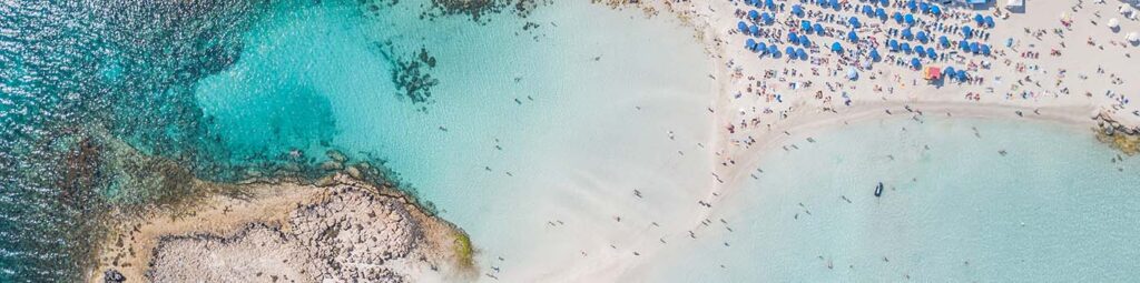 Overhead view of a beach in Cyprus - Golden Visa for Indians