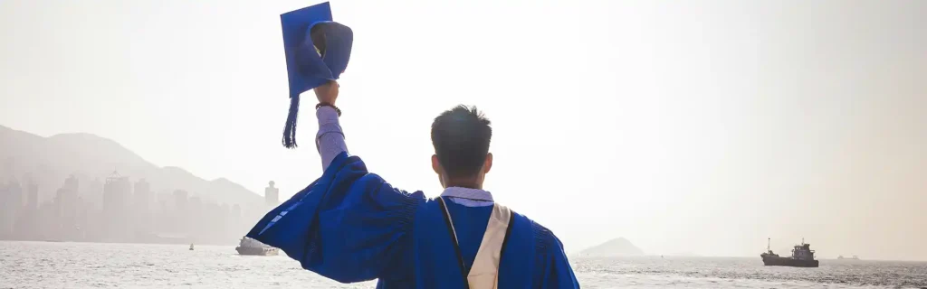 a student from an international school graduating