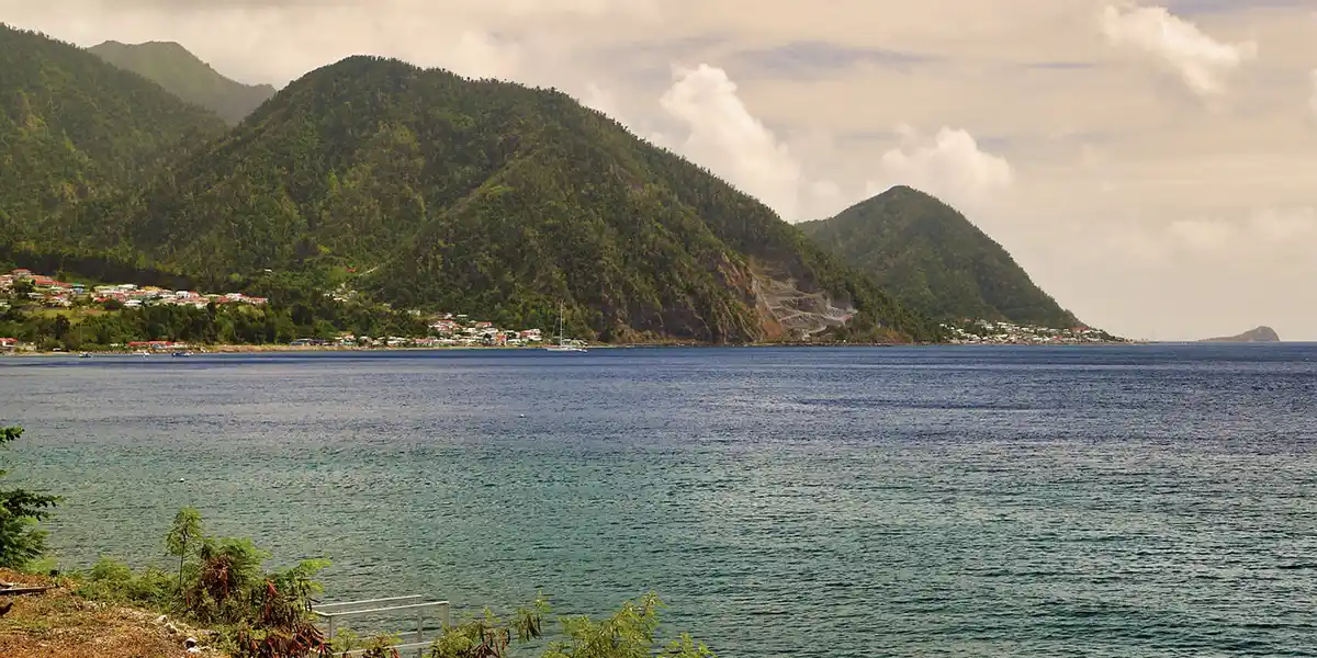 sunset view of sea in dominica