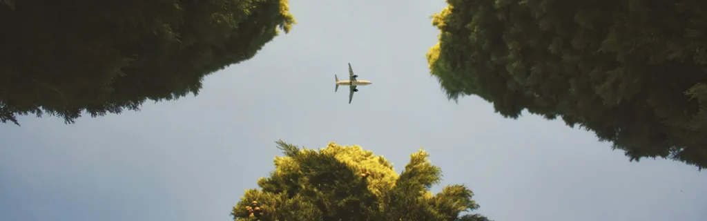 a plane flying overhead