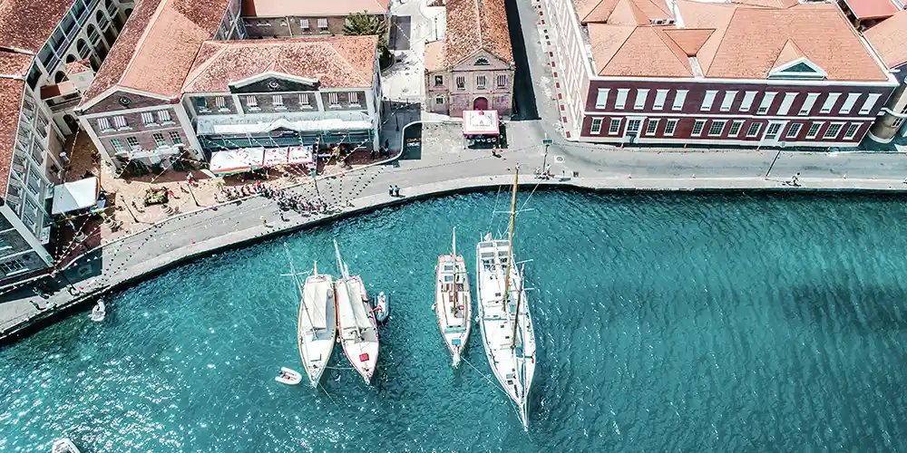 aerial harbour view of st george's, grenada