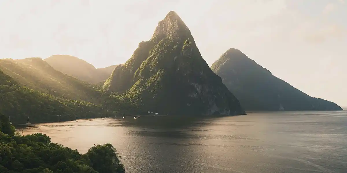 sunset matt view of the piton mountains